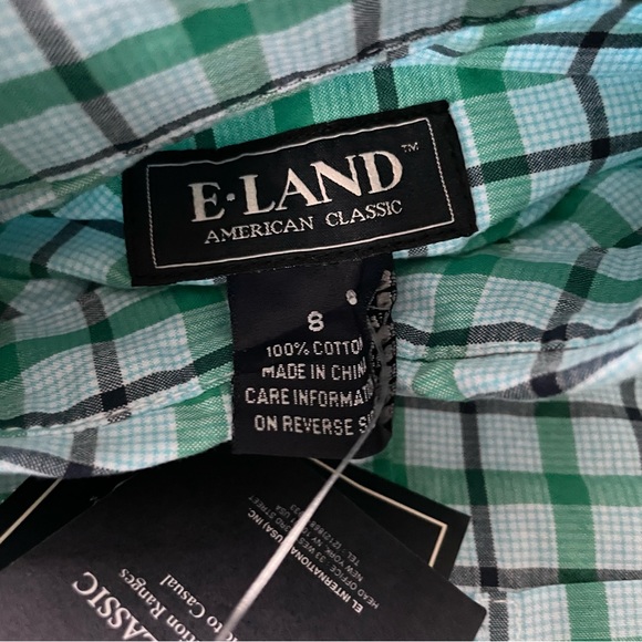 E-land button down dress shirt size 8 New with tags in bag - Picture 5 of 6